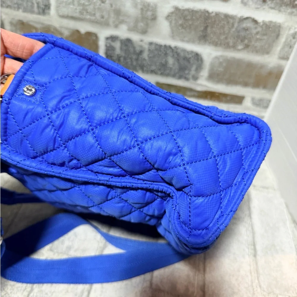 MZ WALLACE Mini Box Tote Crossbody Bag Blue Quilted RARE color - Picture 9 of 10